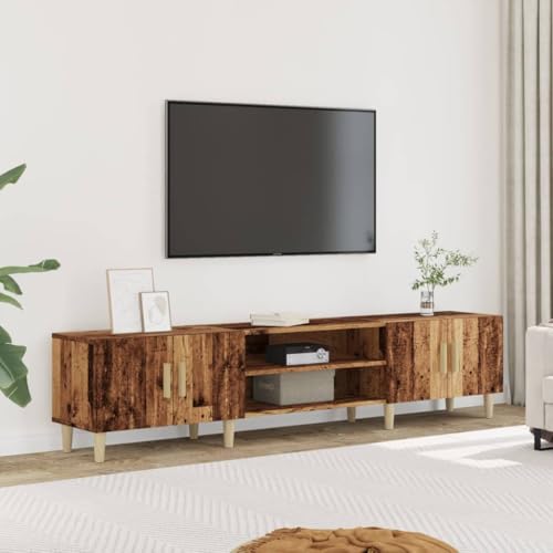 ULUYYUC TV Schrank Altholz 180 cm TV Board Sideboard Wohnzimmer mit 4 Türen und Holzbeinen aus Eukalyptus für Wohnzimmer Schlafzimmer Flur ULUYYUC TV Schrank Altholz 180 cm TV Board Sideboard Wohnzimmer mit 4 Türen und Holzbeinen aus Eukalyptus für Wohnzimmer Schlafzimmer Flur von ULUYYUC