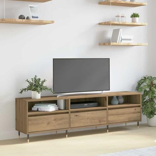 ULUYYUC TV Schrank Artisan Eiche 150x30x44,5 cm Moderner Fernsehschrank mit 4 Türen und Regalen Stauraum für Wohnzimmer Heimkino ULUYYUC TV Schrank Artisan Eiche 150x30x44,5 cm Moderner Fernsehschrank mit 4 Türen und Regalen Stauraum für Wohnzimmer Heimkino von ULUYYUC