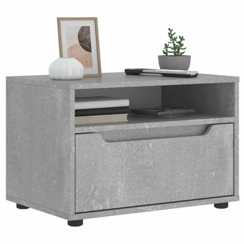 ULUYYUC TV Schrank Betongrau 60x40x38 cm Holzwerkstoff Sideboard mit Stauraum Integrierte Griffe Modernes Design für Wohnzimmer Schlafzimmer von ULUYYUC