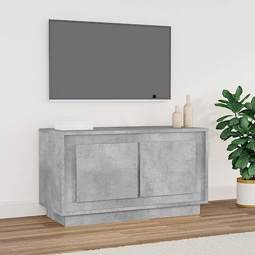 ULUYYUC TV Schrank Betongrau 80x35x45 cm Holzwerkstoff Modernes Design mit 2 Fächern und Robuster Oberplatte Praktischer Stauraum für Wohnzimmer ULUYYUC TV Schrank Betongrau 80x35x45 cm Holzwerkstoff Modernes Design mit 2 Fächern und Robuster Oberplatte Praktischer Stauraum für Wohnzimmer von ULUYYUC