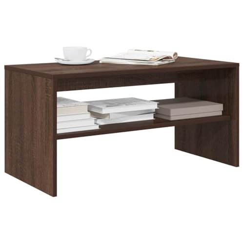 ULUYYUC TV Schrank Braun Eiche-Optik 80x40x40 cm Holzwerkstoff Multifunktionaler TV Board mit Stauraum als Couchtisch nutzbar für Wohnzimmer von ULUYYUC