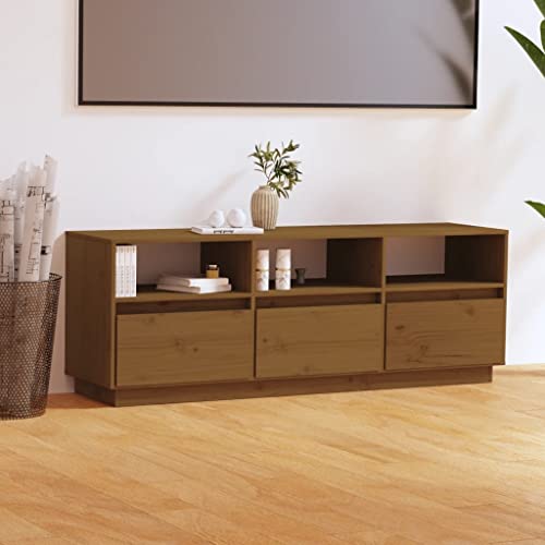 ULUYYUC TV Schrank Honigbraun 140x37x50 cm Massivholz Kiefer Lowboard mit 3 Türen Stabiles TV Board für Wohnzimmer ULUYYUC TV Schrank Honigbraun 140x37x50 cm Massivholz Kiefer Lowboard mit 3 Türen Stabiles TV Board für Wohnzimmer von ULUYYUC