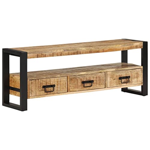 ULUYYUC TV Schrank Massivholz Mango Antik Stil 120x30x45 cm mit 3 Schubladen und offenem Fach Robuster Fernsehtisch für Wohnzimmer ULUYYUC TV Schrank Massivholz Mango Antik Stil 120x30x45 cm mit 3 Schubladen und offenem Fach Robuster Fernsehtisch für Wohnzimmer von ULUYYUC