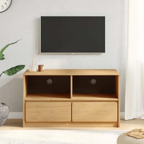 ULUYYUC TV Schrank SAUDA Eichefarben 99x43x55 cm Massivholz Kiefer mit 3 Schubladen und 2 offenen Fächern für Wohnzimmer ULUYYUC TV Schrank SAUDA Eichefarben 99x43x55 cm Massivholz Kiefer mit 3 Schubladen und 2 offenen Fächern für Wohnzimmer von ULUYYUC