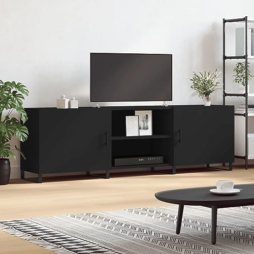 ULUYYUC TV Schrank Schwarz 150x30x50 cm Holzwerkstoff mit Eisenbeinen und 4 Fächern Modernes Design Robust und Stabil für Wohnzimmer ULUYYUC TV Schrank Schwarz 150x30x50 cm Holzwerkstoff mit Eisenbeinen und 4 Fächern Modernes Design Robust und Stabil für Wohnzimmer von ULUYYUC