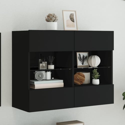 ULUYYUC TV Schrank Schwarz 78 5 x 30 x 60 5 cm Moderner Wandschrank mit RGB LED Beleuchtung und Glasablagen Stauraum für Wohnzimmer ULUYYUC TV Schrank Schwarz 78 5 x 30 x 60 5 cm Moderner Wandschrank mit RGB LED Beleuchtung und Glasablagen Stauraum für Wohnzimmer von ULUYYUC