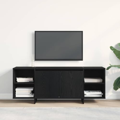 ULUYYUC TV Schrank Schwarz Eiche Moderner Fernsehschrank mit 2 Türen und 2 Regalen 135x35x56 cm aus Holzwerkstoff für Wohnzimmer ULUYYUC TV Schrank Schwarz Eiche Moderner Fernsehschrank mit 2 Türen und 2 Regalen 135x35x56 cm aus Holzwerkstoff für Wohnzimmer von ULUYYUC
