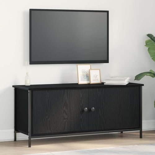 ULUYYUC TV Schrank Schwarz Eiche Moderner TV Ständer mit Stauraum 102 x 35 x 45 cm für Wohnzimmer von ULUYYUC