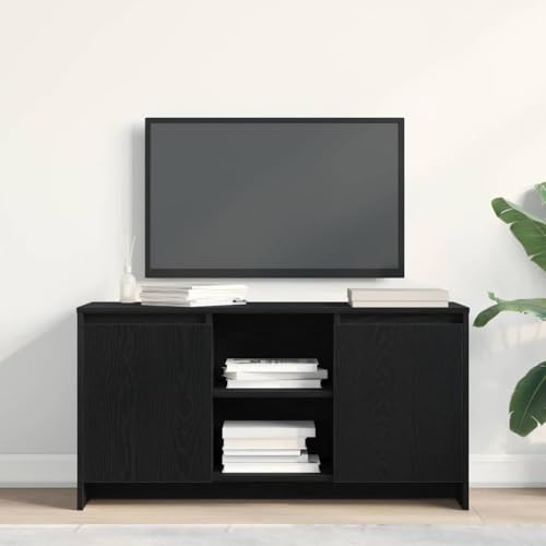 ULUYYUC TV Schrank Schwarz Eiche Moderner TV Unterschrank aus Massivholz 102x37,5x52,5 cm mit 2 Türen Stauraum für Wohnzimmer ULUYYUC TV Schrank Schwarz Eiche Moderner TV Unterschrank aus Massivholz 102x37,5x52,5 cm mit 2 Türen Stauraum für Wohnzimmer von ULUYYUC