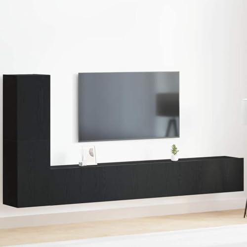ULUYYUC TV Schrank Schwarz Eiche Modernes Unterhaltungszentrum mit 3 Türen und Anpassbaren Regalen aus MDF für Wohnzimmer ULUYYUC TV Schrank Schwarz Eiche Modernes Unterhaltungszentrum mit 3 Türen und Anpassbaren Regalen aus MDF für Wohnzimmer von ULUYYUC