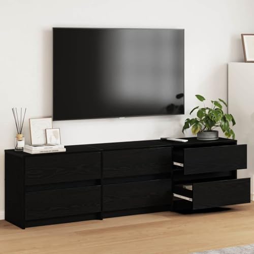 ULUYYUC TV Schrank Schwarz Holzwerkstoff Fernsehtisch 182 x 34 x 50 cm Rustikales Design mit Stauraum für Wohnzimmer ULUYYUC TV Schrank Schwarz Holzwerkstoff Fernsehtisch 182 x 34 x 50 cm Rustikales Design mit Stauraum für Wohnzimmer von ULUYYUC