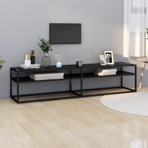 ULUYYUC TV Schrank Schwarz Marmor Optik 180x40x40,5 cm Hartglas mit Stahlrahmen Modernes Design Robust und Stabil für Wohnzimmer ULUYYUC TV Schrank Schwarz Marmor Optik 180x40x40,5 cm Hartglas mit Stahlrahmen Modernes Design Robust und Stabil für Wohnzimmer von ULUYYUC