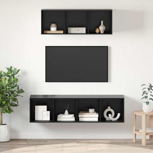 ULUYYUC TV Schrank Set 2 pcs Modulares Würfelregal aus Holzwerkstoff in Schwarze Eiche 37 x 37 x 142 5 cm Modernes Design für Wohnzimmer ULUYYUC TV Schrank Set 2 pcs Modulares Würfelregal aus Holzwerkstoff in Schwarze Eiche 37 x 37 x 142 5 cm Modernes Design für Wohnzimmer von ULUYYUC
