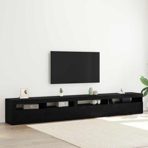 ULUYYUC TV Schrank Set 3 Teilig mit RGB LED Beleuchtung in Schwarz Eiche Holzwerkstoff Moderner Stauraum für Wohnzimmer ULUYYUC TV Schrank Set 3 Teilig mit RGB LED Beleuchtung in Schwarz Eiche Holzwerkstoff Moderner Stauraum für Wohnzimmer von ULUYYUC