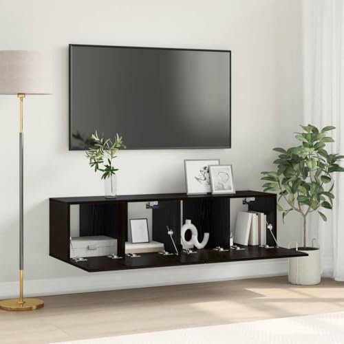 ULUYYUC TV Schrank Set Schwarz Eiche Holzwerkstoff Moderner TV Unterschrank mit 2 Schränken Wandmontage für Wohnzimmer ULUYYUC TV Schrank Set Schwarz Eiche Holzwerkstoff Moderner TV Unterschrank mit 2 Schränken Wandmontage für Wohnzimmer von ULUYYUC