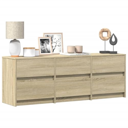 ULUYYUC TV Schrank Sonoma Eiche 140x34x50 cm mit RGB LED Beleuchtung Moderner Fernsehschrank Stauraum Sideboard für Wohnzimmer von ULUYYUC