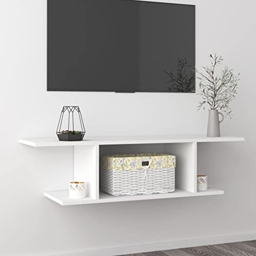 ULUYYUC TV Schrank Weiß 103x30x26,5 cm Moderner Hängeschrank aus Holzwerkstoff mit Offenem Fach für Wohnzimmer von ULUYYUC