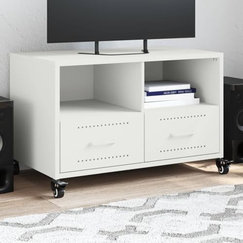 ULUYYUC TV Schrank Weiß 68x39x43,5 cm aus Kaltgewalztem Stahl mit 2 Schubladen und 4 Rollen für Wohnzimmer und Korridor ULUYYUC TV Schrank Weiß 68x39x43,5 cm aus Kaltgewalztem Stahl mit 2 Schubladen und 4 Rollen für Wohnzimmer und Korridor von ULUYYUC