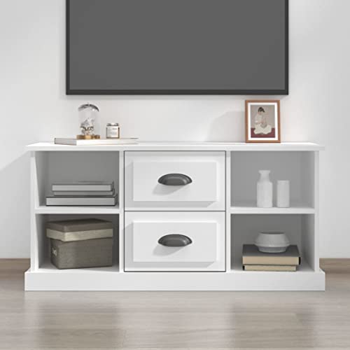 ULUYYUC TV Schrank Weiß 99,5x35,5x48 cm Holzwerkstoff Modernes Design mit Stauraum für Wohnzimmer von ULUYYUC