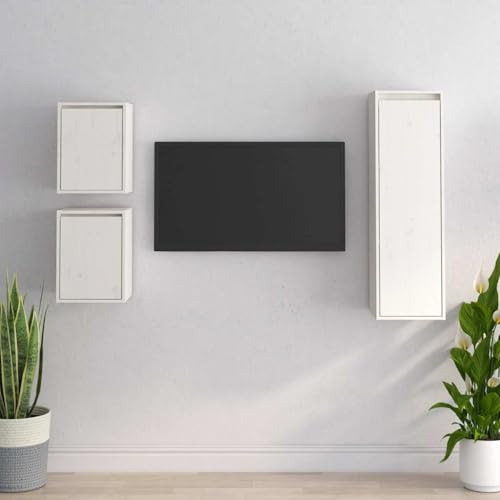 ULUYYUC TV Schrank Weiß Kiefer Massivholz 30x30x40 cm und 30x30x100 cm Modernes Design Hängeschrank für Wohnzimmer ULUYYUC TV Schrank Weiß Kiefer Massivholz 30x30x40 cm und 30x30x100 cm Modernes Design Hängeschrank für Wohnzimmer von ULUYYUC