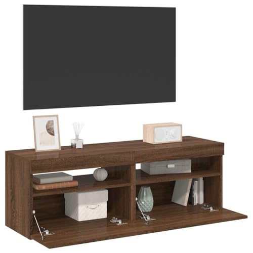 ULUYYUC TV Schrank mit LED Beleuchtung Braun Eichenoptik 60x35x40cm Moderner TV Sideboard mit RGB LED Beleuchtung und Stauraum für Wohnzimmer ULUYYUC TV Schrank mit LED Beleuchtung Braun Eichenoptik 60x35x40cm Moderner TV Sideboard mit RGB LED Beleuchtung und Stauraum für Wohnzimmer von ULUYYUC