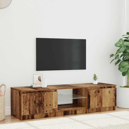 ULUYYUC TV Schrank mit RGB LED Beleuchtung 140x40x36 cm Holzwerkstoff Artisan Eiche Moderner Fernsehunterschrank für Wohnzimmer von ULUYYUC