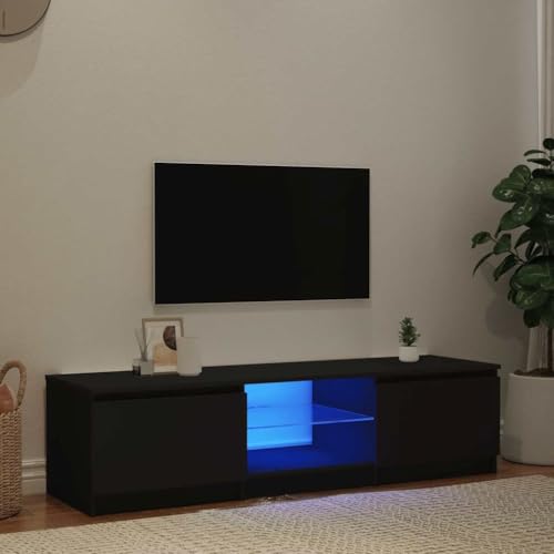 ULUYYUC TV Schrank mit RGB LED Beleuchtung Schwarz 140x40x36 cm Moderner Fernsehschrank aus Holzwerkstoff und Hartglas Stabiler TV Ständer für Wohnzimmer ULUYYUC TV Schrank mit RGB LED Beleuchtung Schwarz 140x40x36 cm Moderner Fernsehschrank aus Holzwerkstoff und Hartglas Stabiler TV Ständer für Wohnzimmer von ULUYYUC