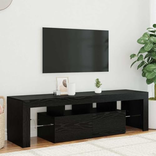 ULUYYUC TV Schrank mit RGB LED Beleuchtung Schwarz Eichenoptik Holzwerkstoff 140x36,5x40 cm Moderner Fernsehschrank für Wohnzimmer ULUYYUC TV Schrank mit RGB LED Beleuchtung Schwarz Eichenoptik Holzwerkstoff 140x36,5x40 cm Moderner Fernsehschrank für Wohnzimmer von ULUYYUC