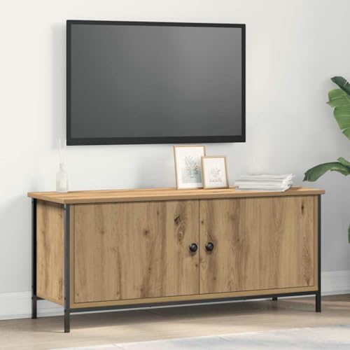 ULUYYUC TV Stand Artisan Eiche Holzwerkstoff TV Schrank Lowboard mit 2 Türen 102 x 35 x 45 cm für Wohnzimmer ULUYYUC TV Stand Artisan Eiche Holzwerkstoff TV Schrank Lowboard mit 2 Türen 102 x 35 x 45 cm für Wohnzimmer von ULUYYUC