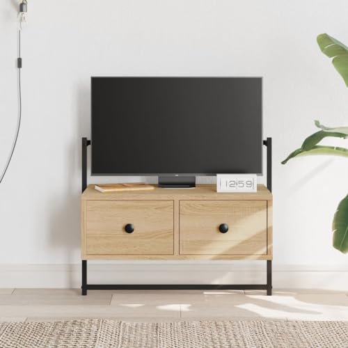 ULUYYUC TV-Wandschrank, Tv Bank Fernsehkommode Lowboard Fernseher Tisch Geeignet für Wohnbereich Toilette Schlafzimmer Büro Sonoma-Eiche 60,5x30x51 cm Holzwerkstoff von ULUYYUC