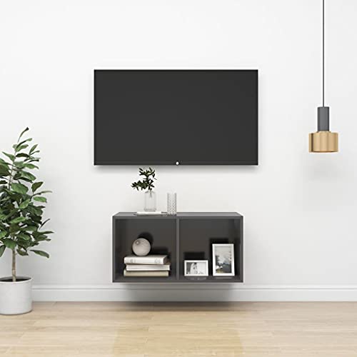 ULUYYUC TV-Wandschrank, Tv Kommode Tv Tisch Lowboard Wohnzimmer Tv Schrank Geeignet für Wohnbereich Toilette Schlafzimmer Arbeitszimmer Grau 37x37x72 cm Holzwerkstoff von ULUYYUC