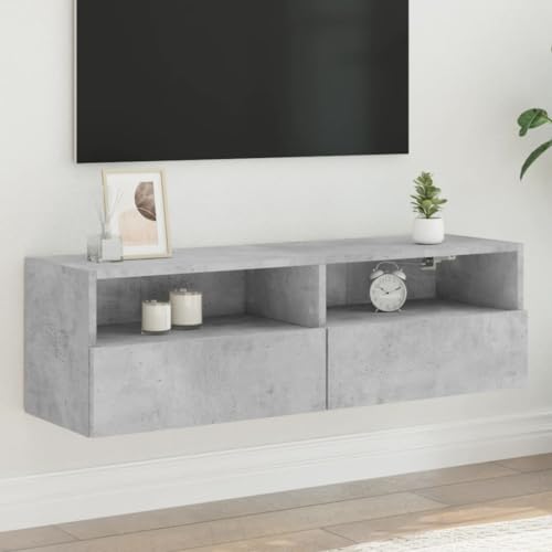 ULUYYUC TV Wandschrank Betongrau 100x30x30 cm Holzwerkstoff Modernes Design mit 2 Fächern und Ablagen für Wohnzimmer und Flur ULUYYUC TV Wandschrank Betongrau 100x30x30 cm Holzwerkstoff Modernes Design mit 2 Fächern und Ablagen für Wohnzimmer und Flur von ULUYYUC