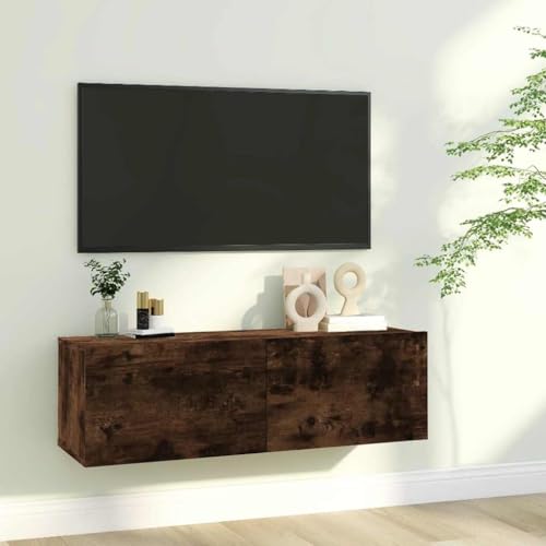 ULUYYUC TV Wandschrank Räuchereiche 100x30x30 cm Holzwerkstoff mit 2 Fächern Klapptüren und Wandmontage für Wohnzimmer ULUYYUC TV Wandschrank Räuchereiche 100x30x30 cm Holzwerkstoff mit 2 Fächern Klapptüren und Wandmontage für Wohnzimmer von ULUYYUC