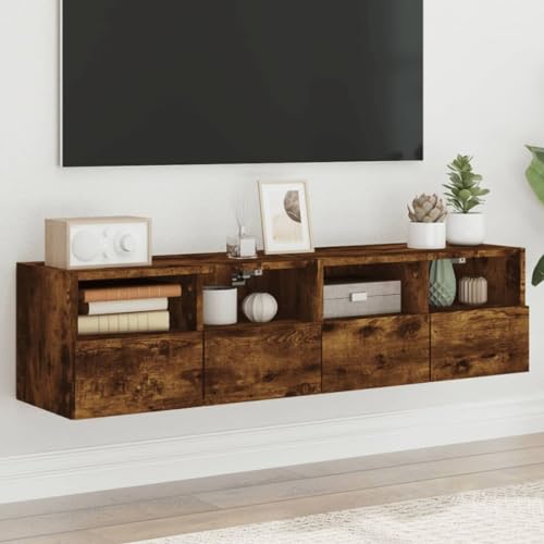 ULUYYUC TV Wandschrank Räuchereiche 60x30x30 cm Holzwerkstoff mit 2 Ablagen und 2 Fächern Moderner Stauraum für Wohnzimmer und Flur ULUYYUC TV Wandschrank Räuchereiche 60x30x30 cm Holzwerkstoff mit 2 Ablagen und 2 Fächern Moderner Stauraum für Wohnzimmer und Flur von ULUYYUC