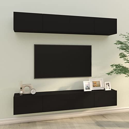 ULUYYUC TV Wandschrank Schwarz 100x30x30 cm Holzwerkstoff Modernes Design mit 2 Fächern und Tür für Wohnzimmer Schlafzimmer Flur ULUYYUC TV Wandschrank Schwarz 100x30x30 cm Holzwerkstoff Modernes Design mit 2 Fächern und Tür für Wohnzimmer Schlafzimmer Flur von ULUYYUC