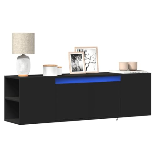 ULUYYUC TV Wandschrank Schwarz 135x31x39,5 cm mit RGB LED Beleuchtung Holzwerkstoff 2 Schubladen Moderner Fernsehschrank für Wohnzimmer ULUYYUC TV Wandschrank Schwarz 135x31x39,5 cm mit RGB LED Beleuchtung Holzwerkstoff 2 Schubladen Moderner Fernsehschrank für Wohnzimmer von ULUYYUC