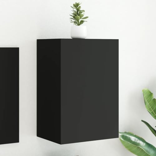 ULUYYUC TV Wandschrank Schwarz 40,5 x 30 x 60 cm Holzwerkstoff Moderner Hängeschrank mit 2 Fächern für Fernseher Zubehör Stauraum Lösung ULUYYUC TV Wandschrank Schwarz 40,5 x 30 x 60 cm Holzwerkstoff Moderner Hängeschrank mit 2 Fächern für Fernseher Zubehör Stauraum Lösung von ULUYYUC