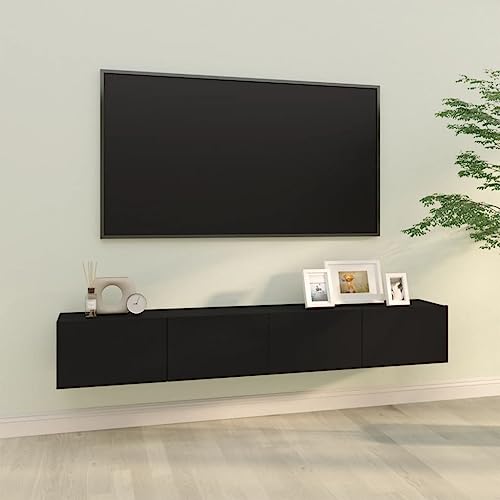 ULUYYUC TV Wandschrank Schwarz Holzwerkstoff 100x30x30 cm Modernes Design mit 2 Fächern für Wohnzimmer und Korridor ULUYYUC TV Wandschrank Schwarz Holzwerkstoff 100x30x30 cm Modernes Design mit 2 Fächern für Wohnzimmer und Korridor von ULUYYUC