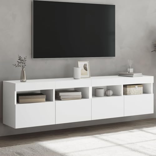 ULUYYUC TV Wandschrank Weiß 80x30x40 cm Holzwerkstoff mit RGB LED Beleuchtung Moderner Stauraum Schwebeschrank für Wohnzimmer ULUYYUC TV Wandschrank Weiß 80x30x40 cm Holzwerkstoff mit RGB LED Beleuchtung Moderner Stauraum Schwebeschrank für Wohnzimmer von ULUYYUC