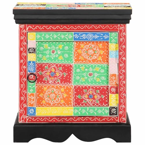 ULUYYUC Telefonschrank Nightstand Nachtschränkchen Beistelltische Fürs Wohnzimmer - Nachttisch Mehrfarbig 40x35x45 cm Massivholz Mango für Arbeitszimmer Schlafzimmer Jugendzimmer Flur von ULUYYUC