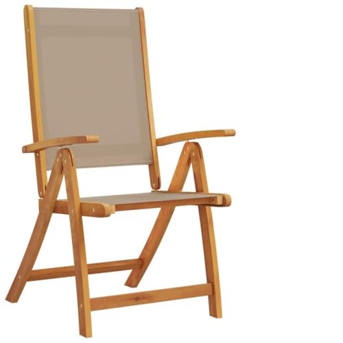 ULUYYUC Terrassenmöbel Campingstuhl Gartenstuhl Barhocker - Gartenstühle 8 STK. Klappbar Massivholz Akazie und Textilene für Esszimmer Sauna Wohnzimmer Campingplatz von ULUYYUC