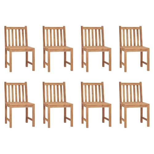 ULUYYUC Terrassenmöbel Gartenstuhl Esszimmerstühle Gartenmöbel - Gartenstühle 8 STK. mit Kissen Massivholz Teak für Wohnzimmer Balkon Esszimmer Sauna von ULUYYUC