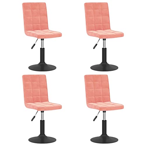 ULUYYUC Tisch Wohnzimmer Esstisch Klein Bartisch Küche Gaming Tisch - Esszimmerstühle 4 STK. Drehbar Rosa Samt für Esszimmer Wohnzimmer Garten Balkon von ULUYYUC
