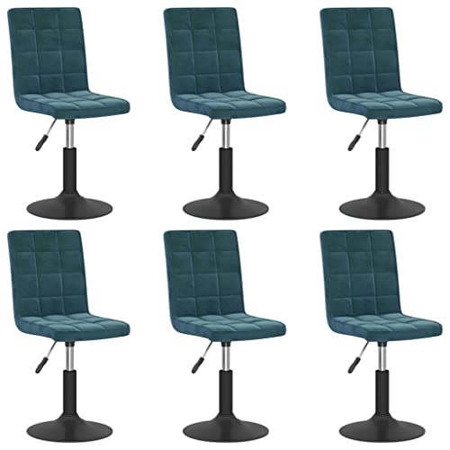 ULUYYUC Tisch Wohnzimmer Esstisch Klein Bartisch Küche Gaming Tisch - Esszimmerstühle 6 STK. Drehbar Blau Samt für Esszimmer Wohnzimmer Garten Balkon von ULUYYUC
