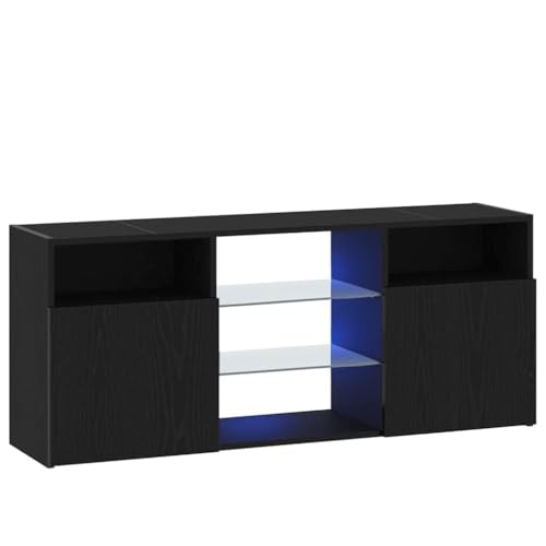 ULUYYUC Tv Stand Cabinet Tv Schrank Tv Ständer Buffetschrank - TV-Schrank mit LED-Leuchten Schwarz Eichen-Optik 120x30x50 cm für Flur Wohnzimmer Outdoor Küche ULUYYUC Tv Stand Cabinet Tv Schrank Tv Ständer Buffetschrank - TV-Schrank mit LED-Leuchten Schwarz Eichen-Optik 120x30x50 cm für Flur Wohnzimmer Outdoor Küche von ULUYYUC
