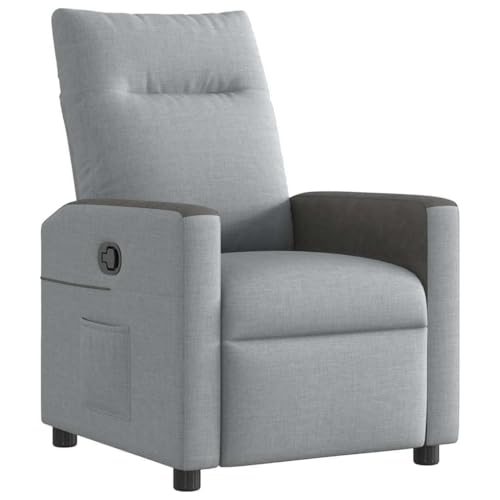 ULUYYUC Vintage Sessel Schreibtischstuhl Seselstuhl Wohnzimmer Loungesessel Wohnzimmer - Relaxsessel Hellgrau Stoff für Balkon Esszimmer Outdoor Küche von ULUYYUC