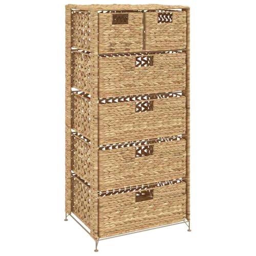 ULUYYUC Vitrinenschrank Spind Schrank Sideboard Küche Vorratsschrank Küche - Lagereinheit mit 6 Körben 47 x 37 x 100 cm Wasserhyazinthe für Werkstatt Schlafzimmer Arbeitszimmer Outdoor von ULUYYUC