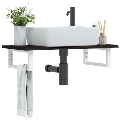 ULUYYUC Wand-Waschtischplatte aus Massivholz Eiche 80x40 cm mit Stahlhalterungen Modernes Design Robust & Langlebig Platzsparend für Badezimmer Gäste-WC und kleine Räume ULUYYUC Wand-Waschtischplatte aus Massivholz Eiche 80x40 cm mit Stahlhalterungen Modernes Design Robust & Langlebig Platzsparend für Badezimmer Gäste-WC und kleine Räume von ULUYYUC
