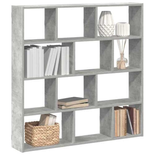 ULUYYUC Wandregal Betongrau 12 Fächer Holzwerkstoff Schwebendes Regal mit Modernem Design 100 x 18 x 100 cm Starker Stauraum für Bücher Deko Pflanzen Wohnzimmer Schlafzimmer ULUYYUC Wandregal Betongrau 12 Fächer Holzwerkstoff Schwebendes Regal mit Modernem Design 100 x 18 x 100 cm Starker Stauraum für Bücher Deko Pflanzen Wohnzimmer Schlafzimmer von ULUYYUC