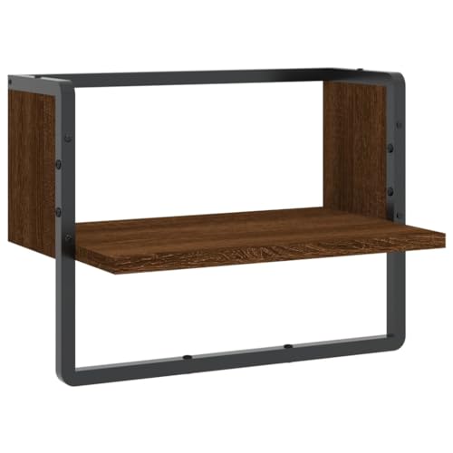 ULUYYUC Wandregal Groß Küchenregal Wand Bücherregal Wand Hängend Regal Schlafzimmer - Wandregal mit Stange Braun Eichen-Optik 40x25x30 cm für Arbeitszimmer Schlafzimmer Badezimmer Wohnbereich ULUYYUC Wandregal Groß Küchenregal Wand Bücherregal Wand Hängend Regal Schlafzimmer - Wandregal mit Stange Braun Eichen-Optik 40x25x30 cm für Arbeitszimmer Schlafzimmer Badezimmer Wohnbereich von ULUYYUC